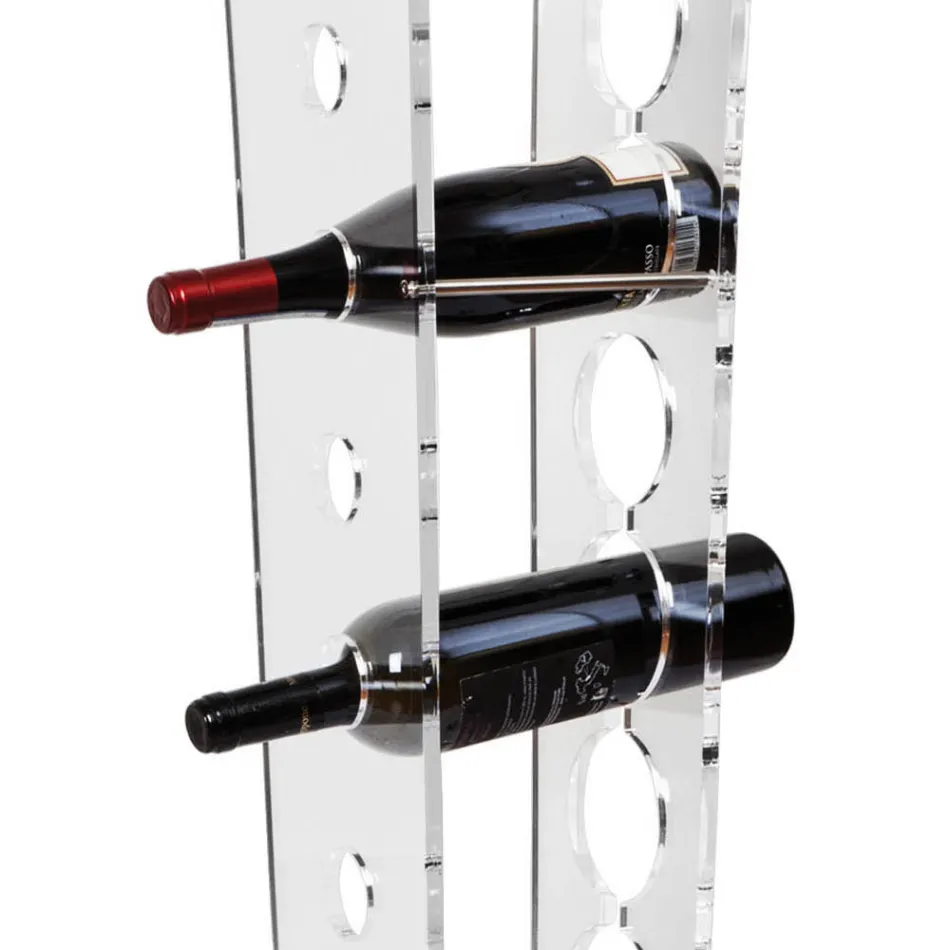 Søjleflaskeholder og isspand i gennemsigtig akryl - Ciampino Viadurini