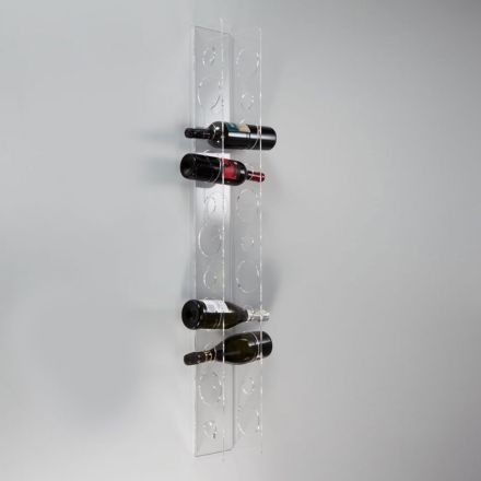 Vægvinflaskeholder i gennemsigtig akrylkrystal - Piccolo Viadurini