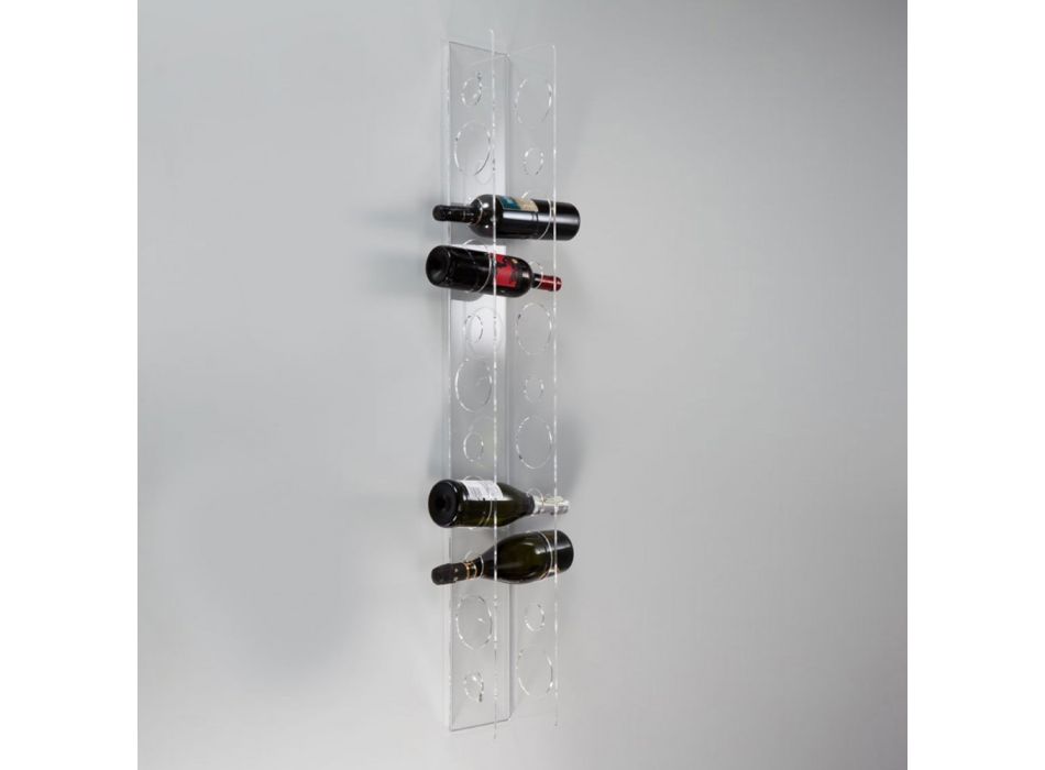 Vægvinflaskeholder i gennemsigtig akrylkrystal - Piccolo Viadurini