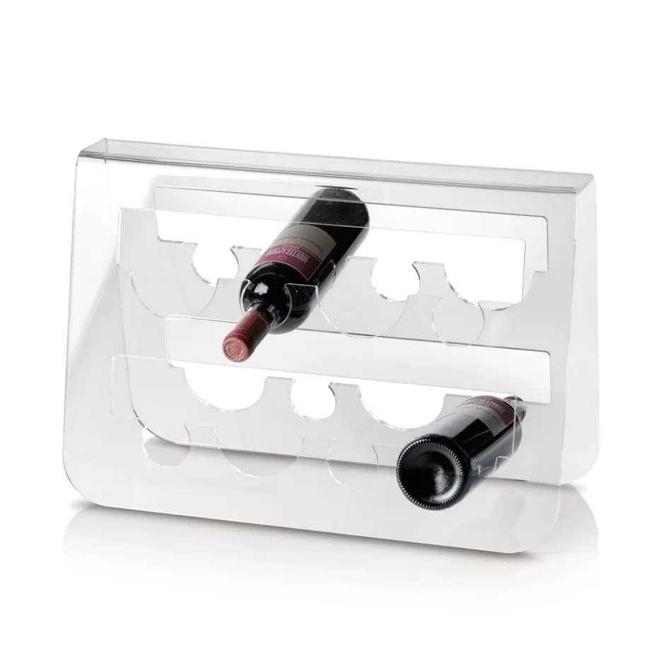 Gulv vinflaskeholder i gennemsigtig akryl krystal - Dappino Viadurini