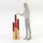 Moderne lysestage i massivt fyrretræ med farvede detaljer - Candor Viadurini