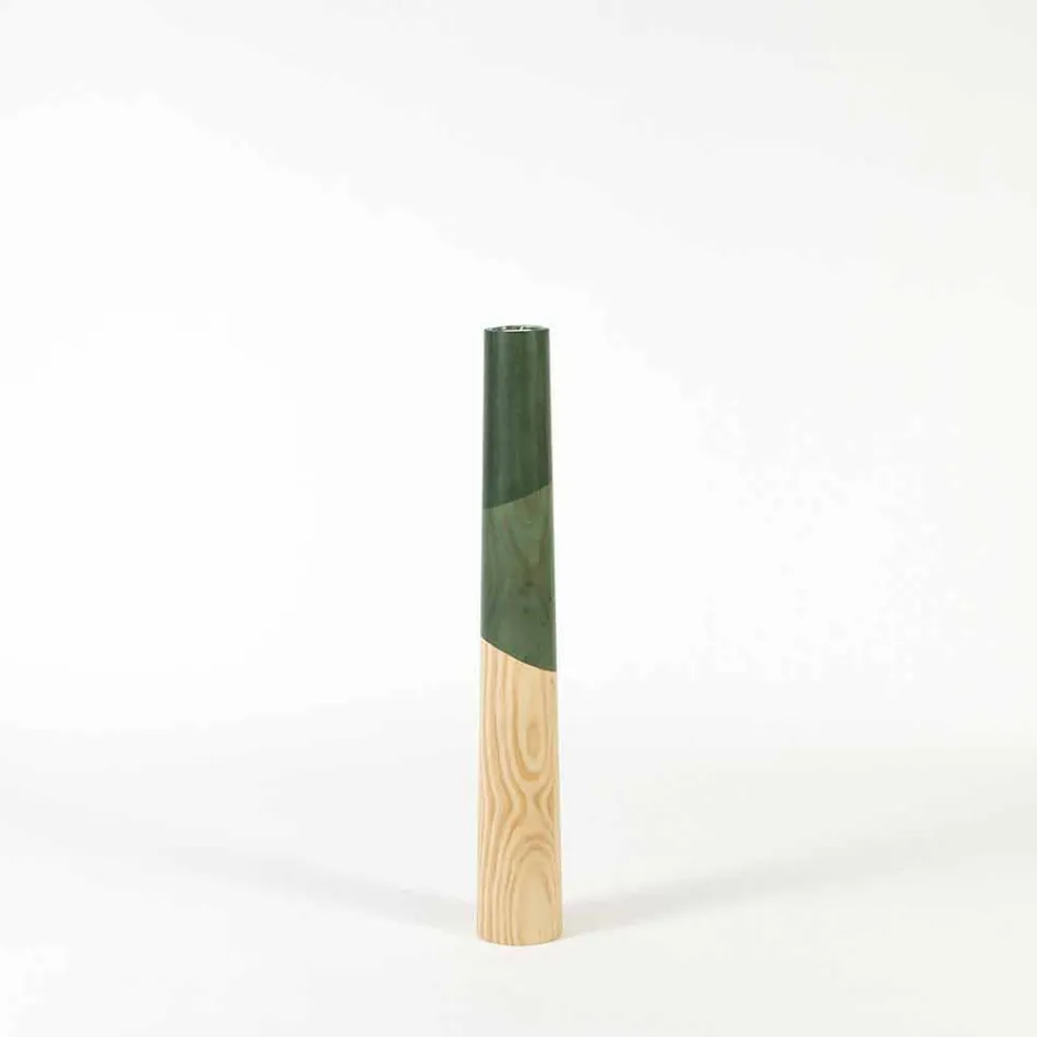 Moderne lysestage i massivt fyrretræ med farvede detaljer - Candor Viadurini