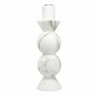Høj lysestage i hvid Carrara marmor og messing fremstillet i Italien - Oley Viadurini