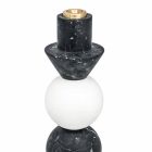 Høj lysestage i hvid, sort og messingmarmor fremstillet i Italien - Bram Viadurini