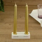 Hvid Corian Design lysestage til stue fremstillet i Italien - Sisifo Viadurini