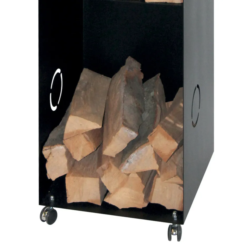 Træholder med 2 opbevaringsrum og øverste hylde Lavet i Italien - Colibri Viadurini