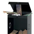 Træholder med 2 opbevaringsrum og øverste hylde Lavet i Italien - Colibri Viadurini