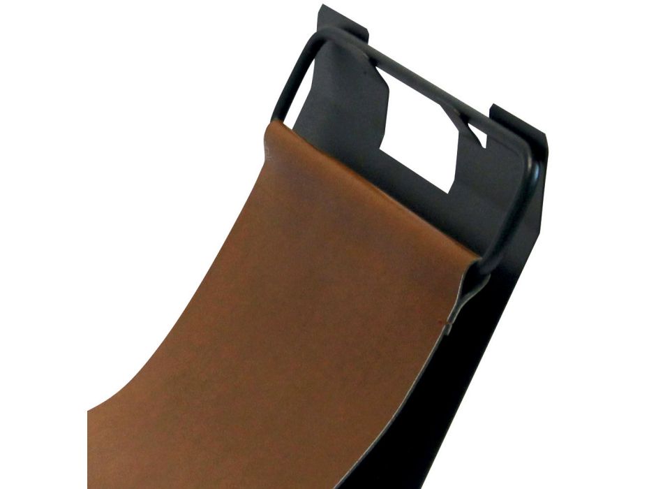 Træholder med sidehåndtag i brunt øko-læder Made in Italy - Butterfly Viadurini
