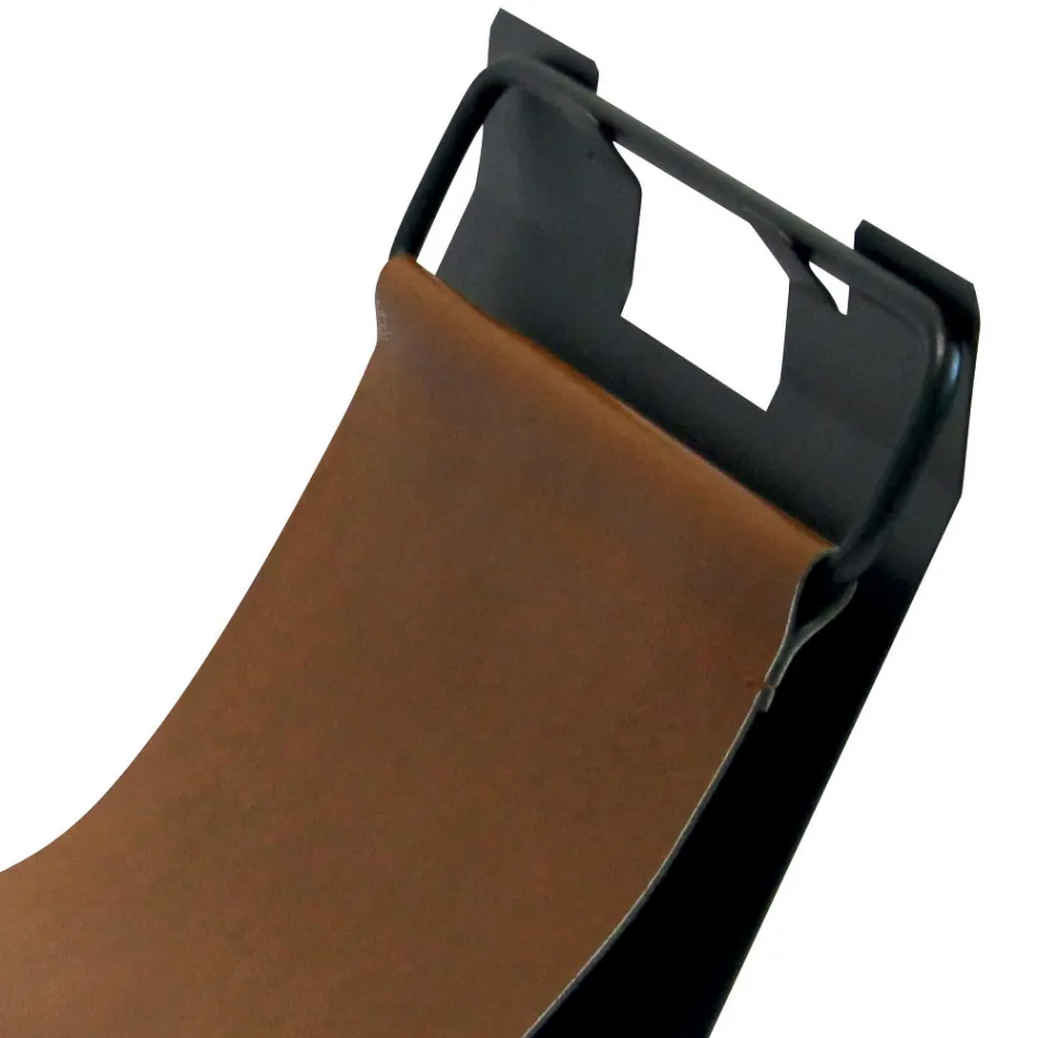 Træholder med sidehåndtag i brunt øko-læder Made in Italy - Butterfly Viadurini