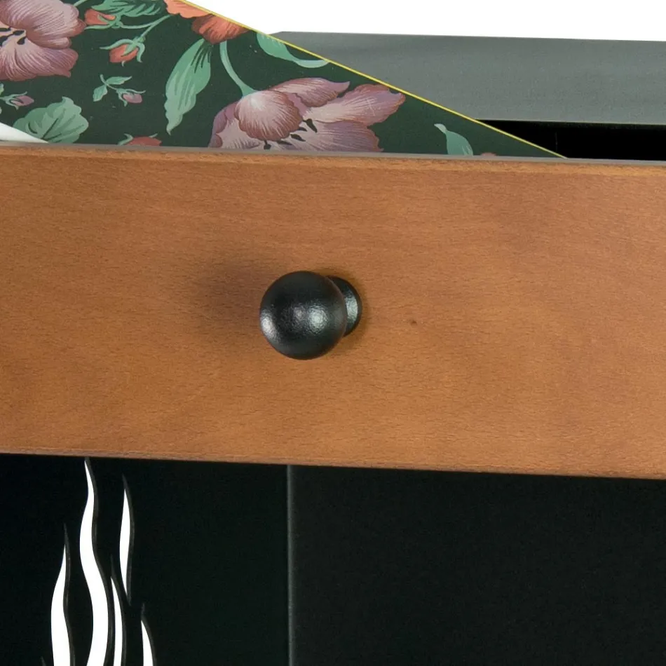 Træholder med hjul og øverste skuffe Made in Italy - Polare Viadurini