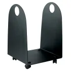 Træholder med Hjul og Håndtag Fremstillet af Metal Made in Italy - Måge Viadurini