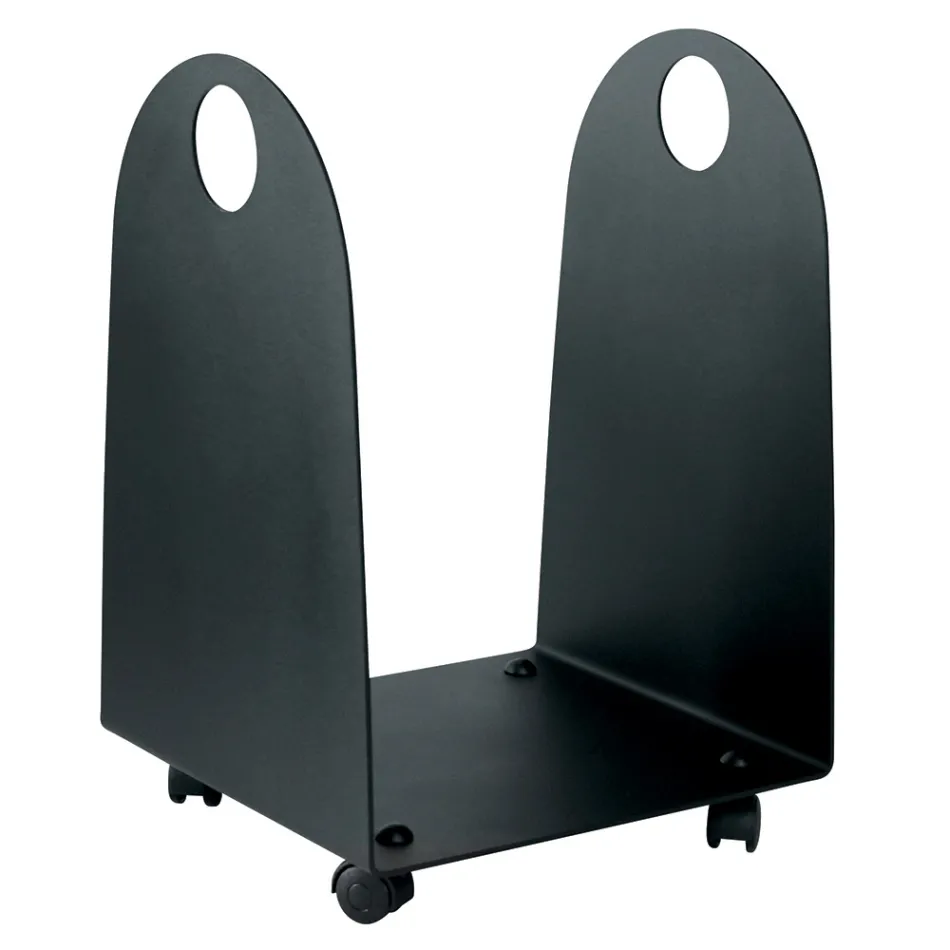 Træholder med Hjul og Håndtag Fremstillet af Metal Made in Italy - Måge Viadurini