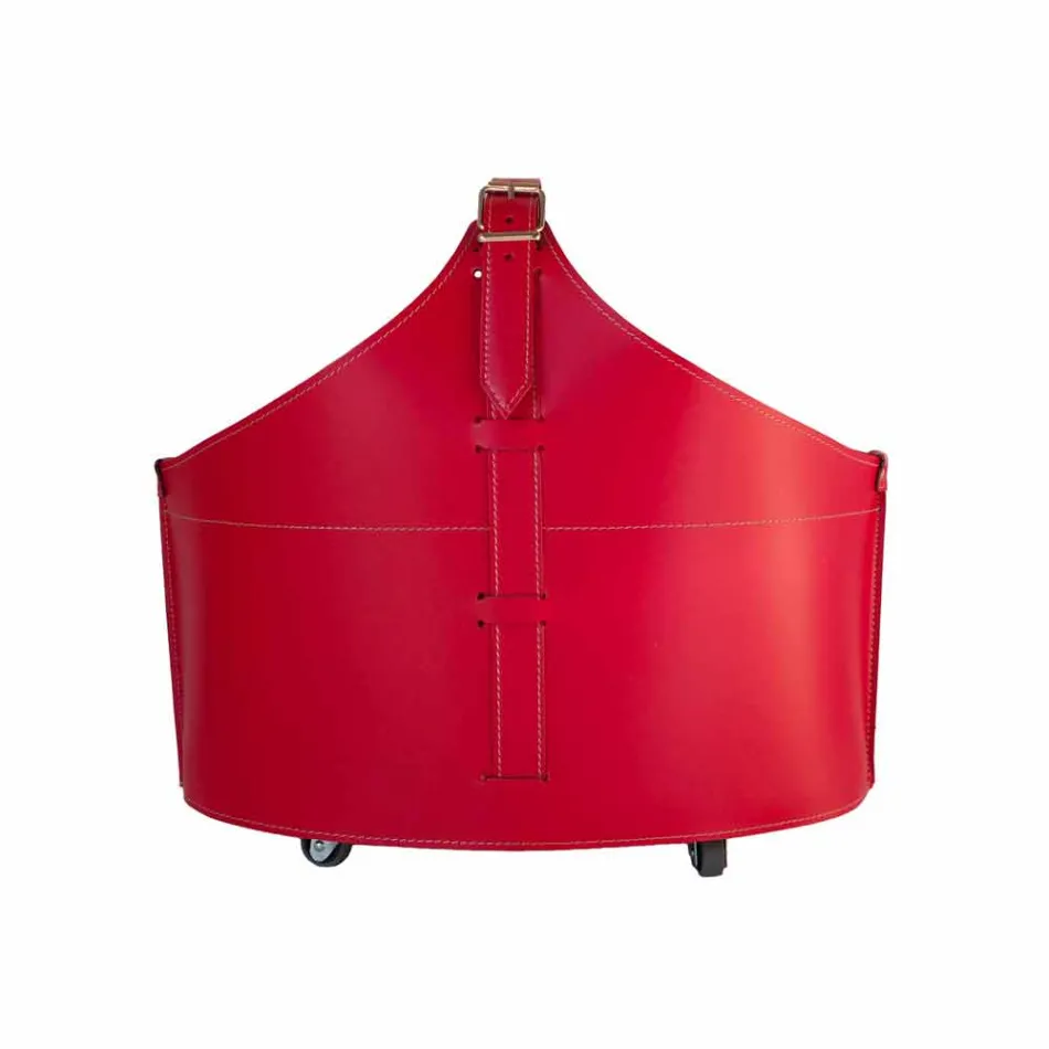 Portalegna fra interiør med hjul i en moderne regenereret læder Fabia Viadurini