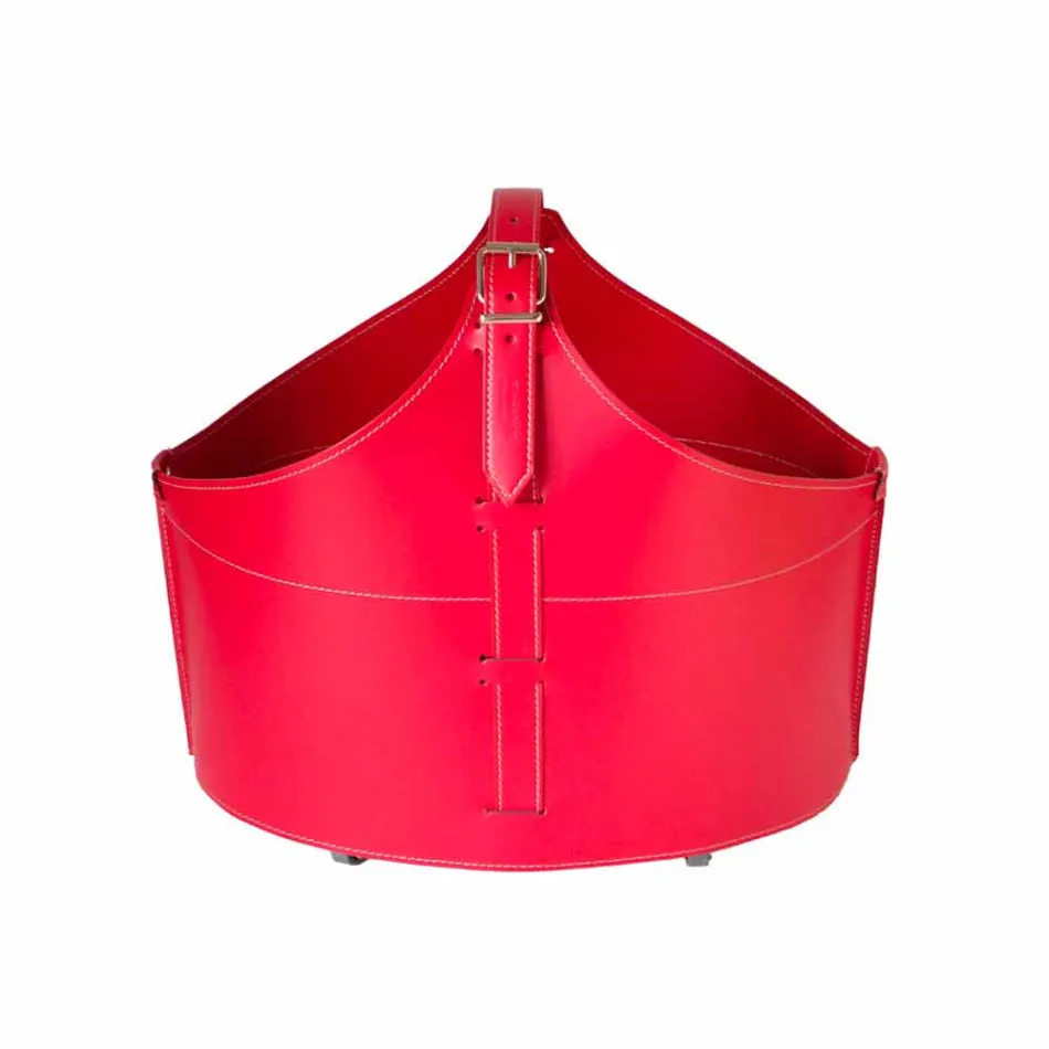 Portalegna fra interiør med hjul i en moderne regenereret læder Fabia Viadurini