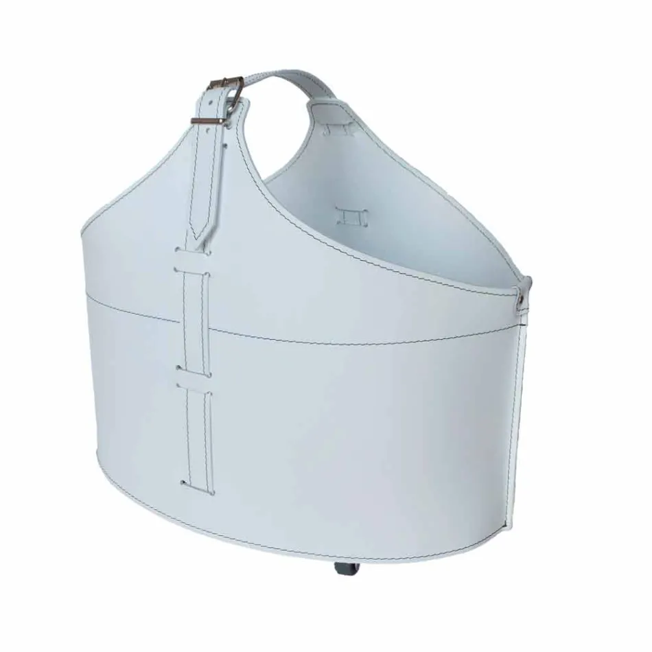 Portalegna fra interiør med hjul i en moderne regenereret læder Fabia Viadurini