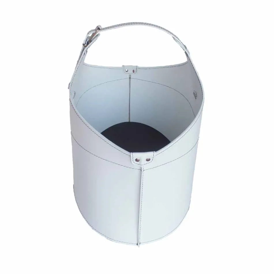 Portalegna fra interiør med hjul i en moderne regenereret læder Fabia Viadurini