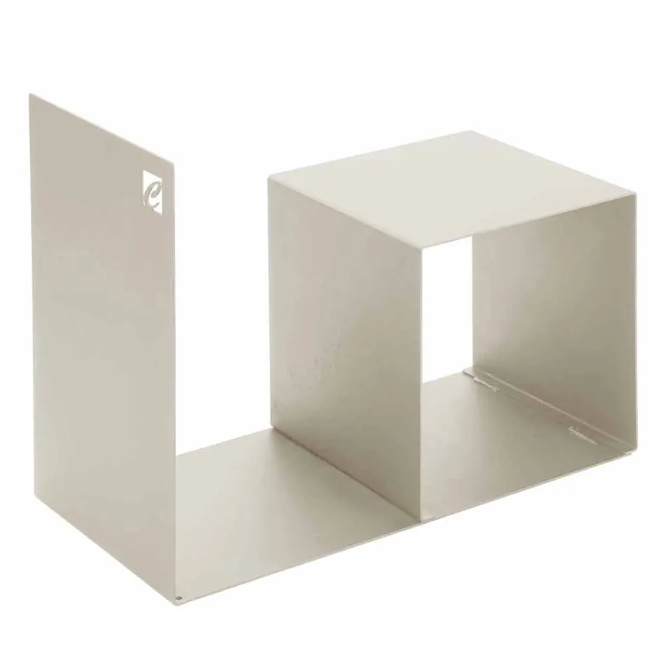 Indendørs træholder i farvet stål med sofabord fremstillet i Italien - Cecio Viadurini