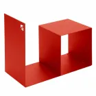 Indendørs træholder i farvet stål med sofabord fremstillet i Italien - Cecio Viadurini