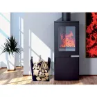 Indendørs brændeholder i stål med 3 tilbehør fremstillet i Italien - Nelumbo Viadurini