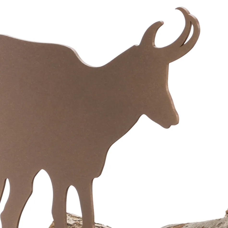 Indendørs brændeholder i brunt stål fremstillet i Italien med værktøjer - Volturno Viadurini