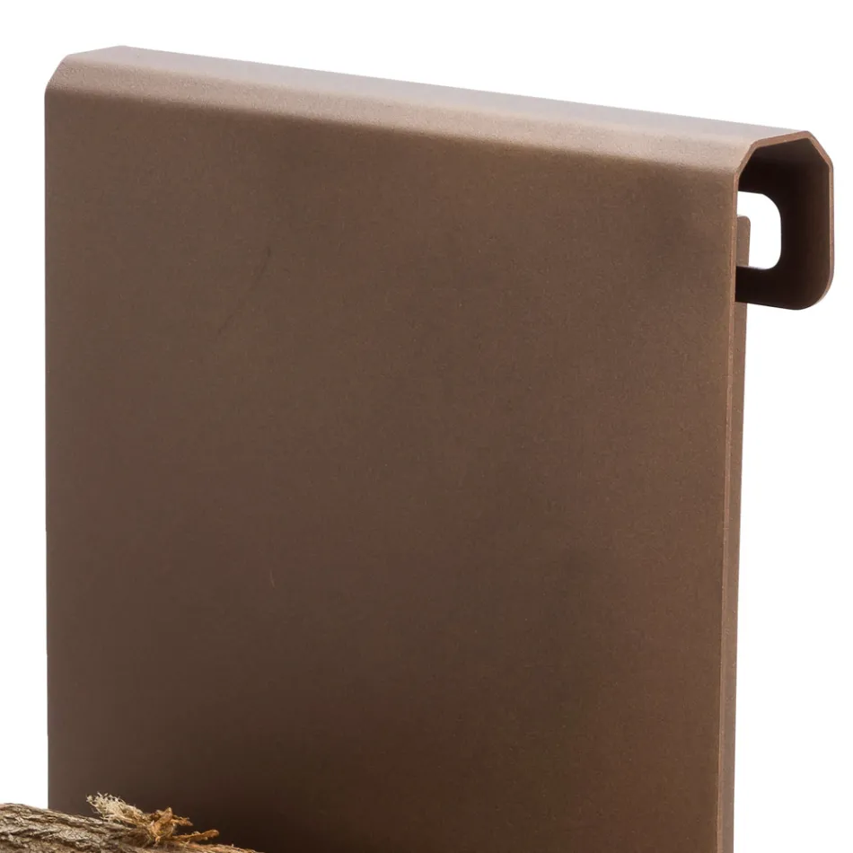 Indendørs brændeholder i brunt stål fremstillet i Italien med værktøjer - Volturno Viadurini