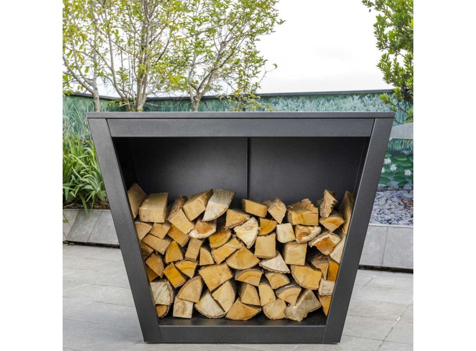 Indendørs eller udendørs brændeholder af design med bordplade - Esplanade Viadurini
