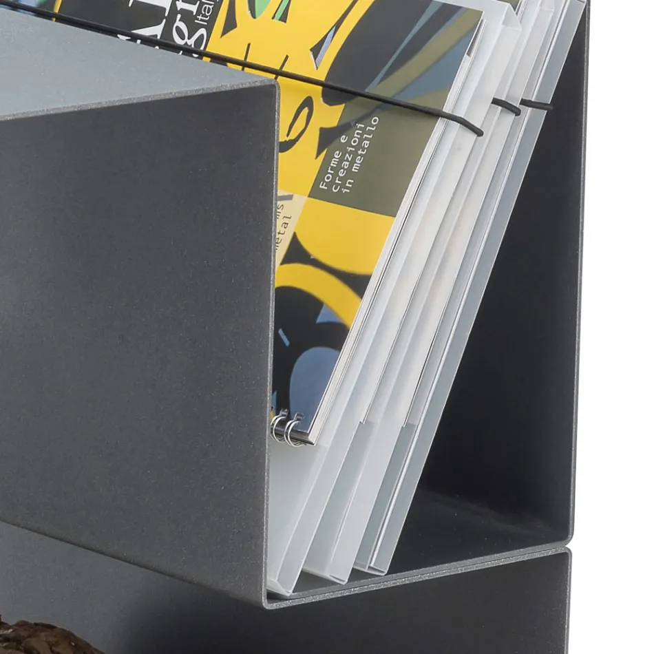 Design træholder til indendørs i gråt stål lavet i Italien - Tramontana Viadurini