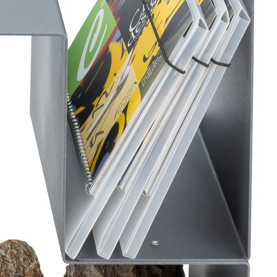 Design træholder til indendørs i gråt stål lavet i Italien - Tramontana Viadurini