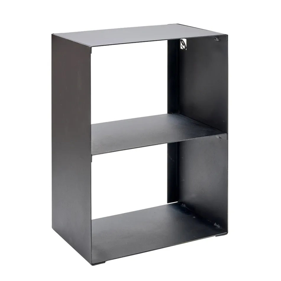 Brændeholder i stål malet med sort maling Made in Italy - Fiamme Viadurini