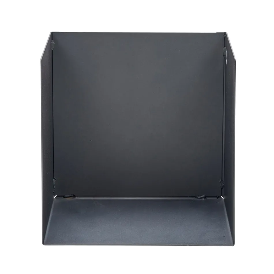 Brændeholder i sortmalet stål Made in Italy - Fiamme Viadurini