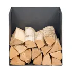 Brændeholder i sortmalet stål Made in Italy - Fiamme Viadurini