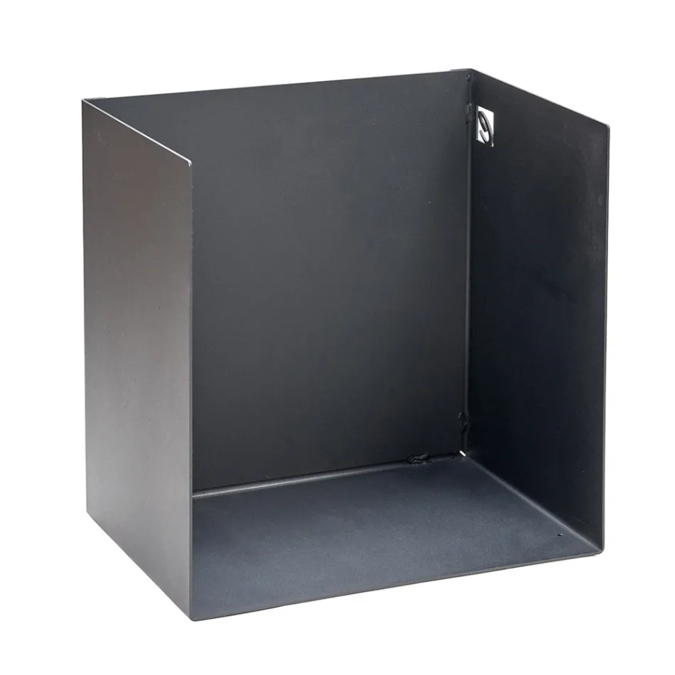 Brændeholder i sortmalet stål Made in Italy - Fiamme Viadurini