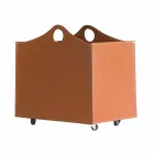 Portalegna bundet læder med WoodBag hjul lavet i Italien Viadurini