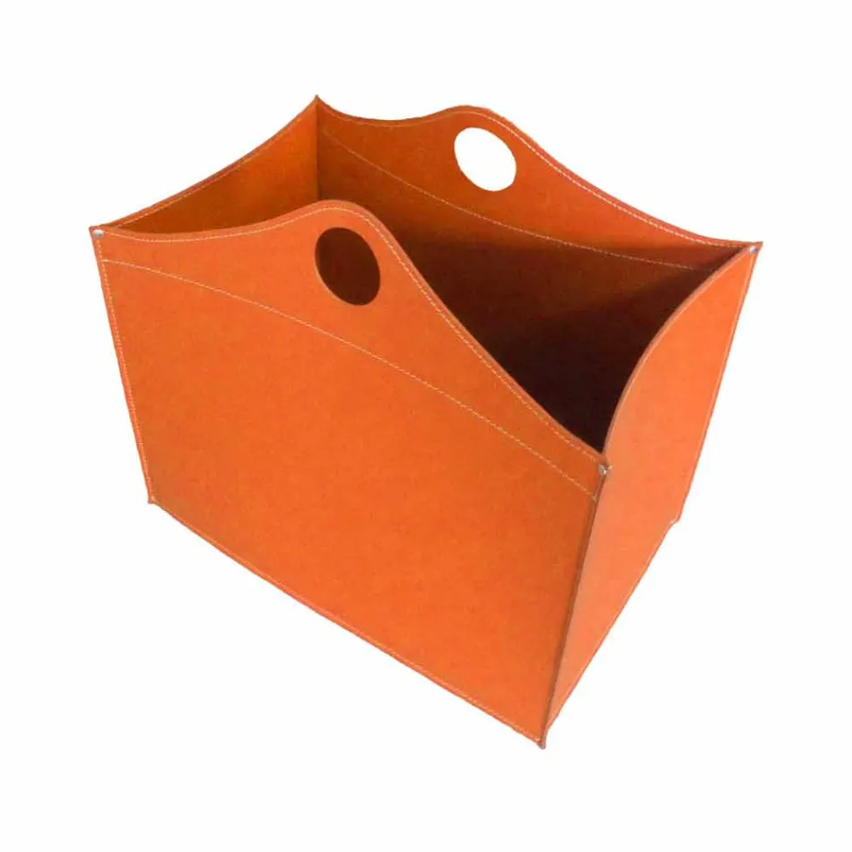 Portalegna bundet læder med WoodBag hjul lavet i Italien Viadurini