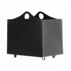 Portalegna bundet læder med WoodBag hjul lavet i Italien Viadurini