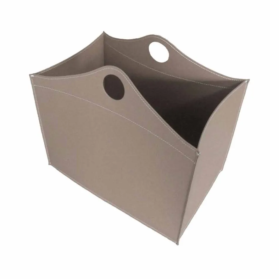 Portalegna bundet læder med WoodBag hjul lavet i Italien Viadurini