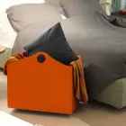 Portalegna bundet læder med WoodBag hjul lavet i Italien Viadurini