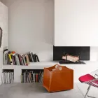 Logholder i regenereret læder med WoodBag-hjul fremstillet i Italien Viadurini