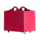 Portalegna bundet læder med WoodBag hjul lavet i Italien Viadurini