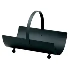 Brændeholder i metal med håndtag og 4 fod Made in Italy - Buffalo Viadurini