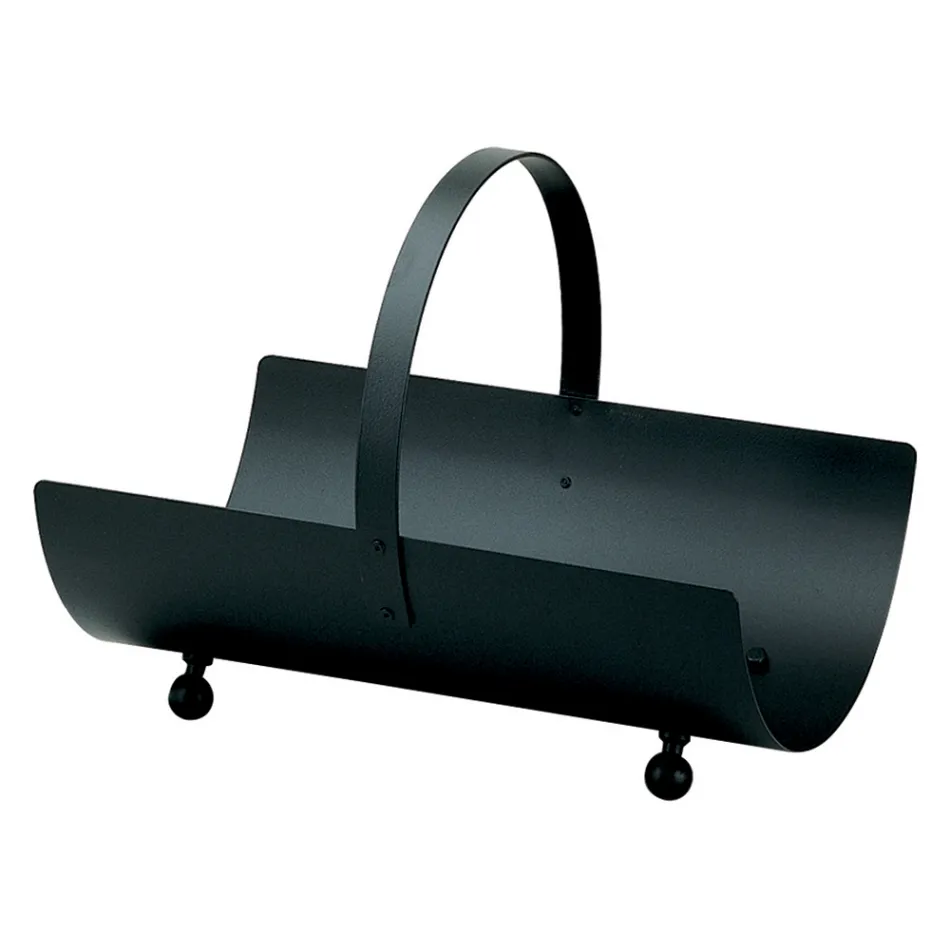 Brændeholder i metal med håndtag og 4 fod Made in Italy - Buffalo Viadurini