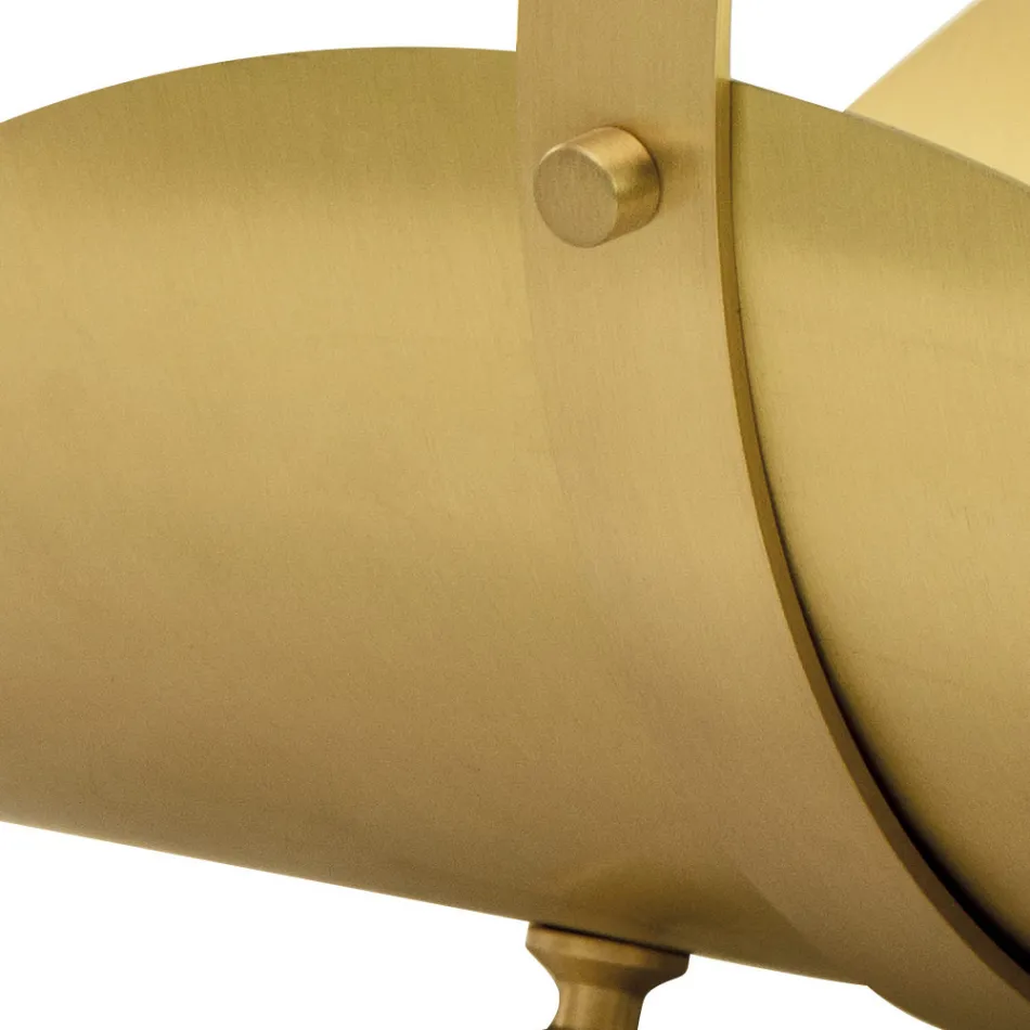 Brændeholder af messing med håndtag og 4 fod Made in Italy - Tiger Viadurini