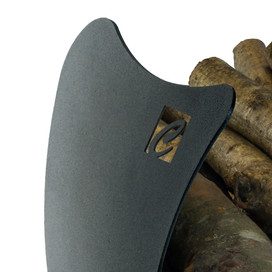 Intern brændeholder i lakeret stål fremstillet i Italien - Leopoldo Viadurini