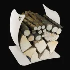 Intern brændeholder i lakeret stål fremstillet i Italien - Leopoldo Viadurini