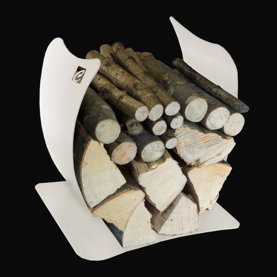 Intern brændeholder i lakeret stål fremstillet i Italien - Leopoldo Viadurini