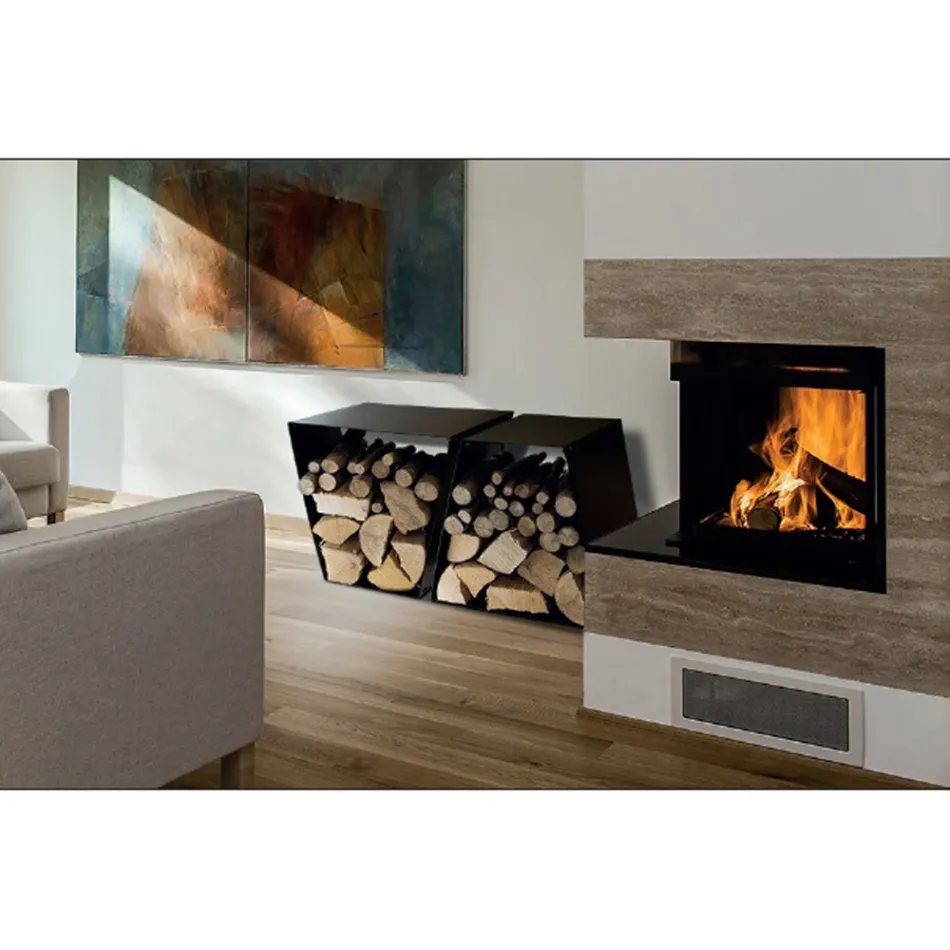 Moderne gulvstammeholder i lakeret stål fremstillet i Italien - Demetra Viadurini