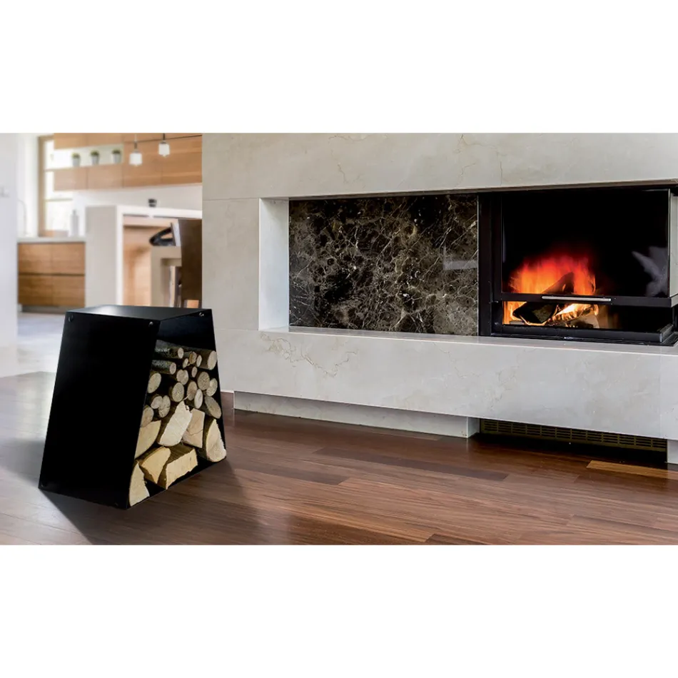 Moderne gulvstammeholder i lakeret stål fremstillet i Italien - Demetra Viadurini