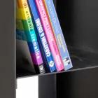 Sort moderne indendørs træstammeholder med hylder fremstillet i Italien - Cauro1 Viadurini