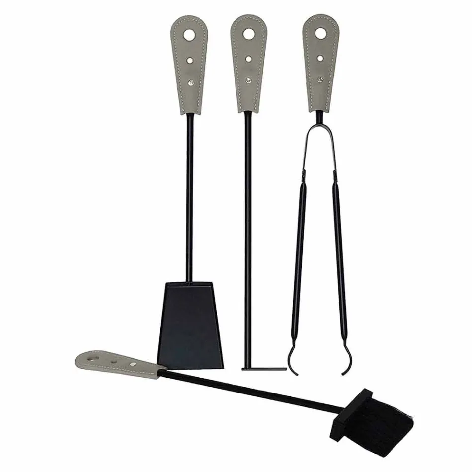 Brændeholder, jernholder og jern til Nicad læder, lavet i Italien Viadurini