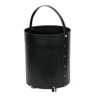 Rund bjælkeholder i øko-læder med hjul Made in Italy - Kamæleon Viadurini